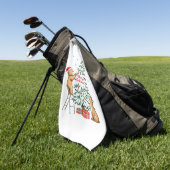 Weihnachtshirsch und Bär Golfhandtuch (Gras)
