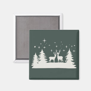 Weihnachtshirsch Winterzeit Feiertag  Magnet