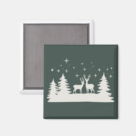 Weihnachtshirsch Winterzeit Feiertag Magnet (Vorderseite/Rückseite)