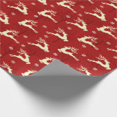 Weihnachtshirsche auf heller Verpackung Geschenkpapier (Ecke)