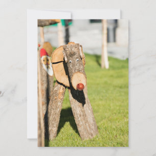 Weihnachtshirsche aus Holz Feiertagskarte