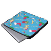 Weihnachtshirsche, Bär und Kerze Laptopschutzhülle (Vorne Knopf)