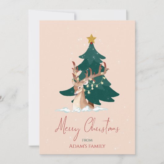Weihnachtshirsche Feiertagskarte (Vorderseite)