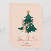 Weihnachtshirsche Feiertagskarte (Vorne/Hinten)