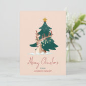 Weihnachtshirsche Feiertagskarte (Stehend Vorderseite)