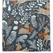 Weihnachtshirsche, festliches Design Duschvorhang (Vorderseite)