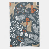 Weihnachtshirsche, festliches Design Geschirrtuch (Vertikal)