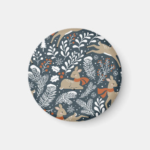 Weihnachtshirsche, festliches Design Magnet
