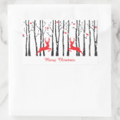 Weihnachtshirsche im Birkenwald Rechteckiger Aufkleber (Tasche)