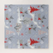 Weihnachtshirsche im Wald. Puzzle (Horizontal)