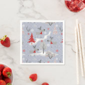 Weihnachtshirsche im Wald. Serviette (Beispiel)