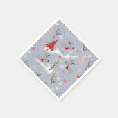 Weihnachtshirsche im Wald. Serviette (Ecke)