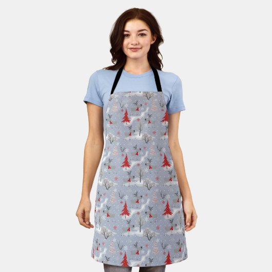 Weihnachtshirsche im Wald. Weihnachten, Hirsch Schürze (Getragen)