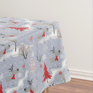 Weihnachtshirsche im Wald. Weihnachten, Hirsch Tischdecke