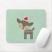 Weihnachtshirsche in einem Retro-Hipster der roten Mousepad (Mit Mouse)