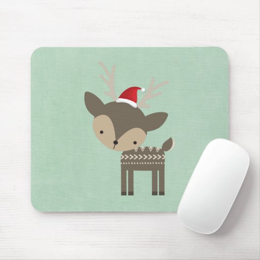 Weihnachtshirsche in einem Retro-Hipster der roten Mousepad (Mit Mouse)