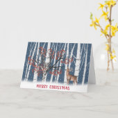 Weihnachtshirsche mit Berry Tree Card Karte (Gelbe Blume)