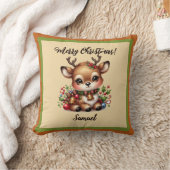 Weihnachtshirsche mit Namenspatzen Kissen (Decke)