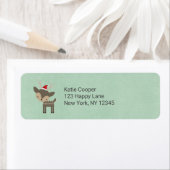 Weihnachtshirsche mit Roter Weihnachtsmannmütze Re (Insitu)