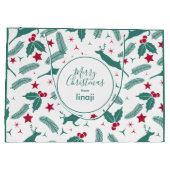 Weihnachtshirsche und Heiligenmuster Große Geschenktüte (Rückseite)
