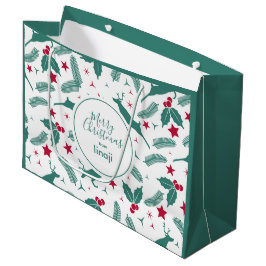 Weihnachtshirsche und Heiligenmuster Große Geschenktüte