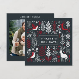 Weihnachtshirsche und -robinen feiertagskarte