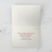 Weihnachtshirsche und Schneemann im Fenster Karte (Innenseite)