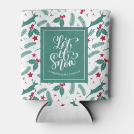 Weihnachtshirsche und Typografie-Lass es schneien Dosenkühler