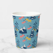 Weihnachtshirsche, Weihnachtsbäume, Berge Pappbecher (Links)