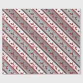 Weihnachtshirsche, Weihnachtsbäume, Schneeflocken, Geschenkpapier (Flach)