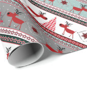 Weihnachtshirsche, Weihnachtsbäume, Schneeflocken, Geschenkpapier (Rolleneckpunkt)