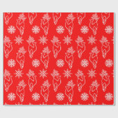 Weihnachtshirschrottmuster Geschenkpapier (Flach)