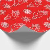 Weihnachtshirschrottmuster Geschenkpapier (Ecke)
