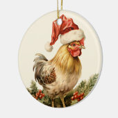 Weihnachtshirse fügt Text Aquarell hinzu Keramik Ornament (Links)