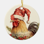 Weihnachtshirse fügt Text Aquarell Keramik hinzu Ornament (Vorne)