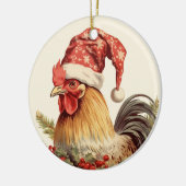 Weihnachtshirse fügt Text Aquarell Keramik hinzu Ornament (Links)