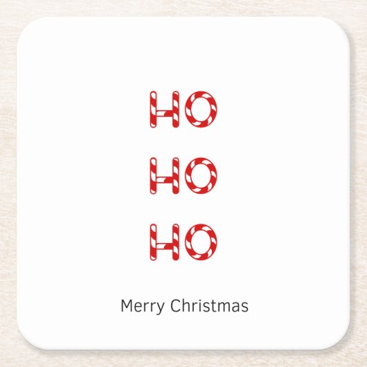 WeihnachtsHo Ho Ho Getränk-Untersetzer Rechteckiger Pappuntersetzer (Vorderseite)