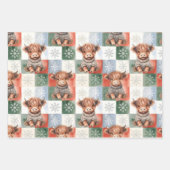 Weihnachtshochlandkuh Pullover Festlich Rot Grün Geschenkpapier Set (Vorderseite 2)