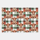 Weihnachtshochlandkuh Pullover Festlich Rot Grün Geschenkpapier Set (Vorderseite)