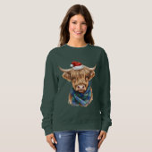 Weihnachtshochlandkuh Sweatshirt (Vorne ganz)