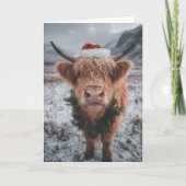 Weihnachtshochlandrind Karte (Vorderseite)