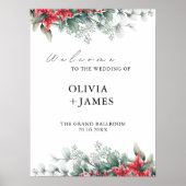 Weihnachtshochzeit Begrüßungszeichen Poster (Vorne)