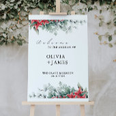 Weihnachtshochzeit Begrüßungszeichen Poster