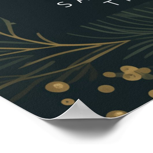 Weihnachtshochzeit Begrüßungszeichen Poster (Ecke)