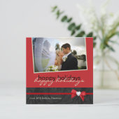 Weihnachtshochzeit danken Ihnen Foto-Karte Dankeskarte (Stehend Vorderseite)