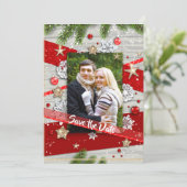 Weihnachtshochzeit Das Datum speichern Save The Date (Stehend Vorderseite)