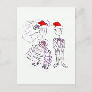 Weihnachtshochzeit Feiertagspostkarte