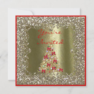 WEIHNACHTSHOCHZEIT KRISTALL Gold Glanz Einladung