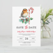 Weihnachtshochzeit Save The Date (Stehend Vorderseite)