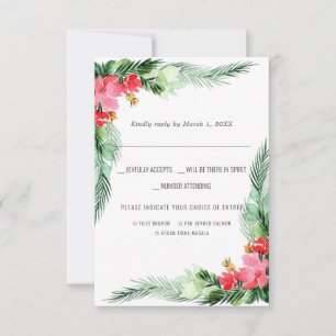 Weihnachtshochzeit   Wasserfarbe RSVP mit Essensau Karte